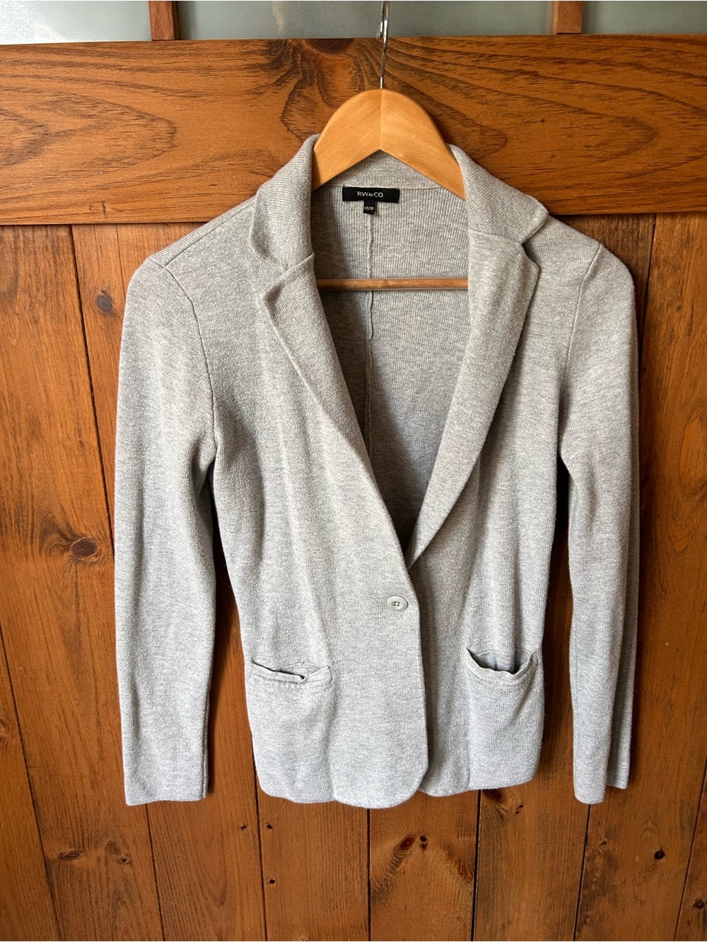 RW&CO. Light Gray Knit Blazer for Women